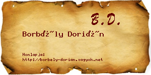 Borbély Dorián névjegykártya