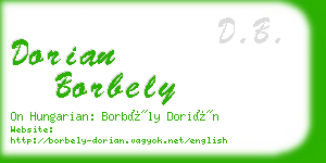 dorian borbely business card